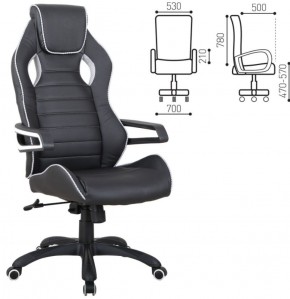 Кресло компьютерное BRABIX "Techno Pro GM-003" (черное/серое, вставки серые) 531814 в Игре - igra.ok-mebel.com | фото 2