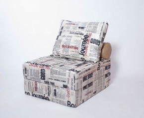 Кресло-кровать-пуф бескаркасное Прайм (Газета) в Игре - igra.ok-mebel.com | фото