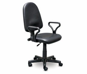 Кресло офисное Престиж+ (черный кожзам PV-1) г/п 140/ПВМ/ гольф в Игре - igra.ok-mebel.com | фото