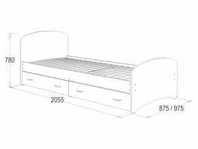 Кровать-6 одинарная с 2-мя ящиками (800*2000) в Игре - igra.ok-mebel.com | фото 2