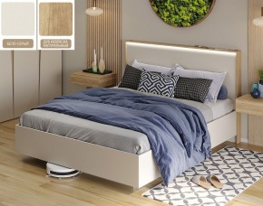 Кровать (Бело-серый U775 ST9/Дуб Небраска натуральный) 1400 в Игре - igra.ok-mebel.com | фото