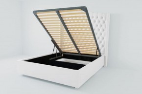 Кровать Берлин ЛЮКС с ПМ 1600 (экокожа белая) в Игре - igra.ok-mebel.com | фото 2