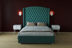 Кровать Берлин ЛЮКС с ПМ 2000 (велюр бирюзовый) в Игре - igra.ok-mebel.com | фото 2