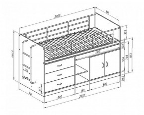 Кровать-чердак "Дюймовочка-6" Белый/Салатовый в Игре - igra.ok-mebel.com | фото 2
