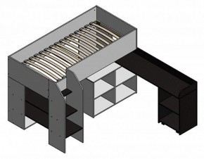 Кровать-чердак "Теремок-2" Дуб молочный в Игре - igra.ok-mebel.com | фото 2