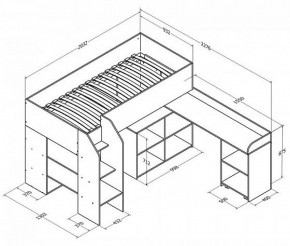 Кровать-чердак "Теремок-2" Дуб молочный в Игре - igra.ok-mebel.com | фото 3