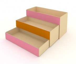 Кровать детская 3-х уровневая КД-3 Оранжевый/Розовый (ЛДСП) в Игре - igra.ok-mebel.com | фото