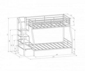 Кровать двухъярусная "Толедо-1П" с полкой Серый/Венге в Игре - igra.ok-mebel.com | фото 2