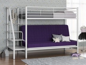 Кровать двухъярусная с диваном "Мадлен-3" (Белый/Фиолетовы) в Игре - igra.ok-mebel.com | фото 1
