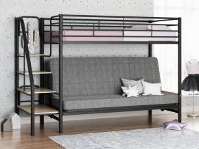 Кровать двухъярусная с диваном "Мадлен-3" (Черный/Серый) в Игре - igra.ok-mebel.com | фото