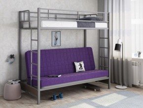 Кровать двухъярусная с диваном "Мадлен" (Серый/Фиолетовый) в Игре - igra.ok-mebel.com | фото
