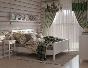 Кровать Кантри двухспальная 160х200, массив сосны, цвет белый в Игре - igra.ok-mebel.com | фото