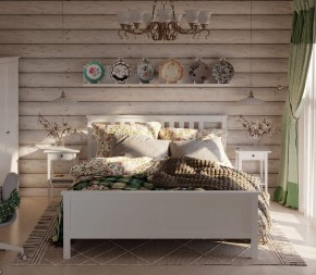 Кровать Кантри двухспальная 180х200, массив сосны, цвет белый в Игре - igra.ok-mebel.com | фото