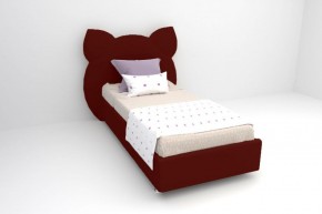 Кровать Котя с ортопедическим основанием 800 (велюр бордо) в Игре - igra.ok-mebel.com | фото