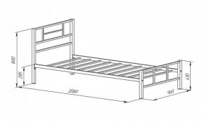 Кровать металлическая "Кадис 900х1900" Белый в Игре - igra.ok-mebel.com | фото 2