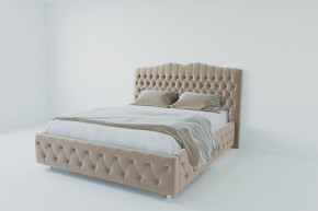 Кровать Нягань с ПМ 1400 (велюр светло-серый) в Игре - igra.ok-mebel.com | фото