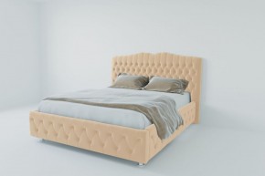 Кровать Нягань с ПМ 1600 (экокожа бежевая) в Игре - igra.ok-mebel.com | фото 2