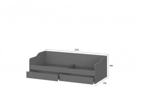 Кровать КР 2 + основание ДСП Лайт (универсальная) Графит в Игре - igra.ok-mebel.com | фото 2