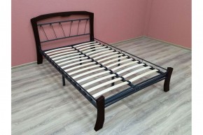 Кровать "Муза 4 Лайт" КМД9 Черная (1400*2000) (ножки-шоколад) с коваными изделиями в Игре - igra.ok-mebel.com | фото 3