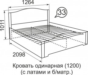 Кровать с латами Виктория 1200*2000 в Игре - igra.ok-mebel.com | фото 4