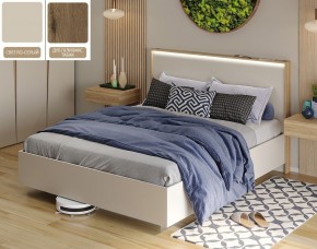 Кровать (Светло-серый U750 ST9/Дуб Галифакс Табак) 1400 в Игре - igra.ok-mebel.com | фото