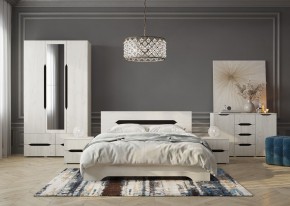 Кровать Вега 1,4 + основание (Крафт белый - Венге) в Игре - igra.ok-mebel.com | фото 3