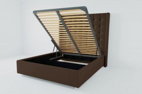 Кровать Венеция ЛЮКС с ПМ 1800 (экокожа коричневая) в Игре - igra.ok-mebel.com | фото 2