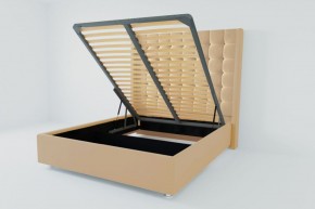Кровать Венеция ЛЮКС с ПМ 800 (экокожа бежевая) в Игре - igra.ok-mebel.com | фото