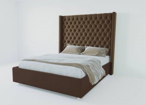 Кровать Версаль ЛЮКС с ПМ 800 (экокожа коричневая) в Игре - igra.ok-mebel.com | фото