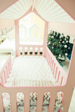 Кровать-домик без ящика 800*1600 (Розовый) в Игре - igra.ok-mebel.com | фото 3