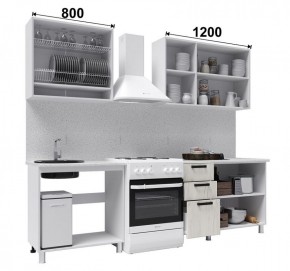 Кухня ДИОР 2 м со стеклом (белый/дуб крафт белый) в Игре - igra.ok-mebel.com | фото 2