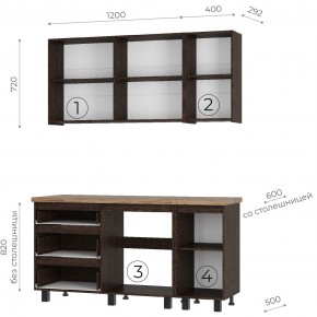 Кухня Энигма 1.6 м (венге/дуб каньон) в Игре - igra.ok-mebel.com | фото 4
