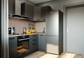 Кухня угловая Антрацит 2200х1000 (Стол. 38мм) в Игре - igra.ok-mebel.com | фото