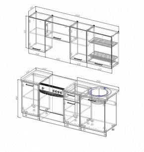 Кухонный гарнитур Антрацит 2000 (Стол. 26мм) в Игре - igra.ok-mebel.com | фото 2