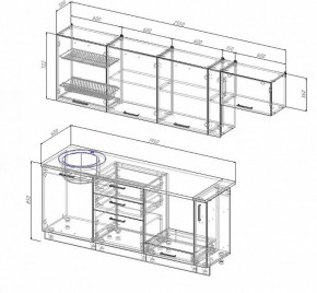 Кухонный гарнитур Антрацит 2550 (Стол. 26мм) в Игре - igra.ok-mebel.com | фото 2