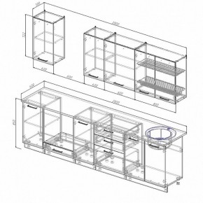 Кухонный гарнитур Антрацит 2800 (Стол. 26мм) в Игре - igra.ok-mebel.com | фото 2