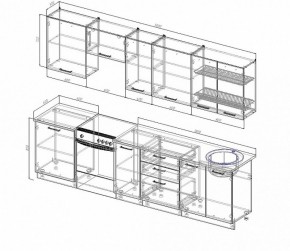 Кухонный гарнитур Антрацит 3000 (Стол. 26мм) в Игре - igra.ok-mebel.com | фото 2