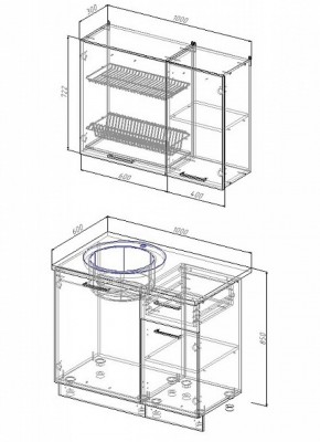 Кухонный гарнитур Лофт 1000 (Стол. 26мм) в Игре - igra.ok-mebel.com | фото 2