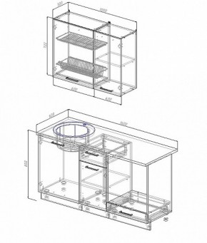 Кухонный гарнитур Лофт 1600 (Стол. 26мм) в Игре - igra.ok-mebel.com | фото 2