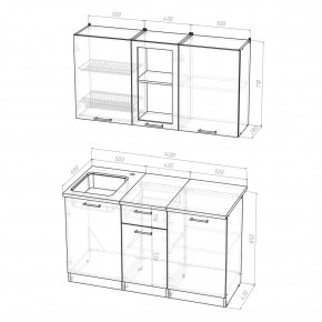 Кухонный гарнитур Симона медиум 1400 (Венге/Дуб Сонома) в Игре - igra.ok-mebel.com | фото 2