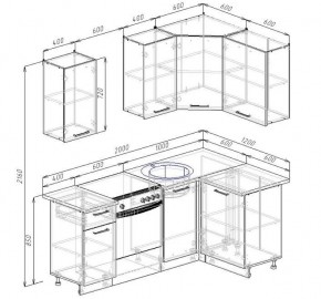 Кухонный гарнитур угловой Антрацит 2000х1200 (Стол. 38мм) в Игре - igra.ok-mebel.com | фото 2