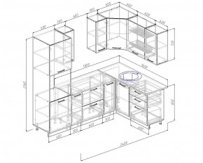 Кухонный гарнитур угловой Антрацит 2400х1600 (Стол. 26мм) в Игре - igra.ok-mebel.com | фото 2