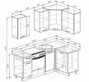 Кухонный гарнитур угловой Графика 2000х1200 (Стол. 26мм) в Игре - igra.ok-mebel.com | фото 2