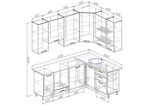 Кухонный гарнитур угловой Графика 2200х1600 (Стол. 26мм) в Игре - igra.ok-mebel.com | фото 2