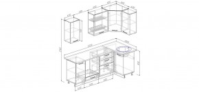 Кухонный гарнитур угловой Жемчуг 2200х1000 (Стол. 38мм) в Игре - igra.ok-mebel.com | фото 2