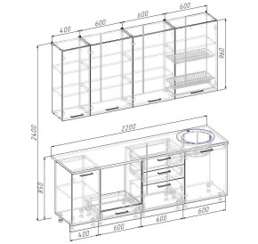 Кухонный гарнитур Вегас 2200 (Стол. 38мм) в Игре - igra.ok-mebel.com | фото 2