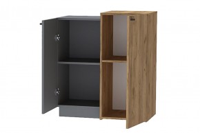 Квадро К-2 Комод 2дв (ЛДСП Графит/дуб крафт золотой) в Игре - igra.ok-mebel.com | фото 2
