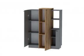 Квадро К-3 Комод 2дв (ЛДСП Графит/дуб крафт золотой) в Игре - igra.ok-mebel.com | фото 2