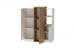 Квадро К-3 Комод 3дв (ЛДСП миндаль-дуб крафт золотой) в Игре - igra.ok-mebel.com | фото 2