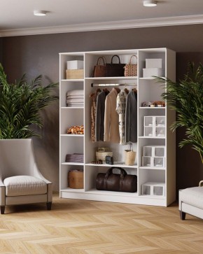 ЛАРС Шкаф комбинированный 1,6 с зеркалом Белый в Игре - igra.ok-mebel.com | фото 2